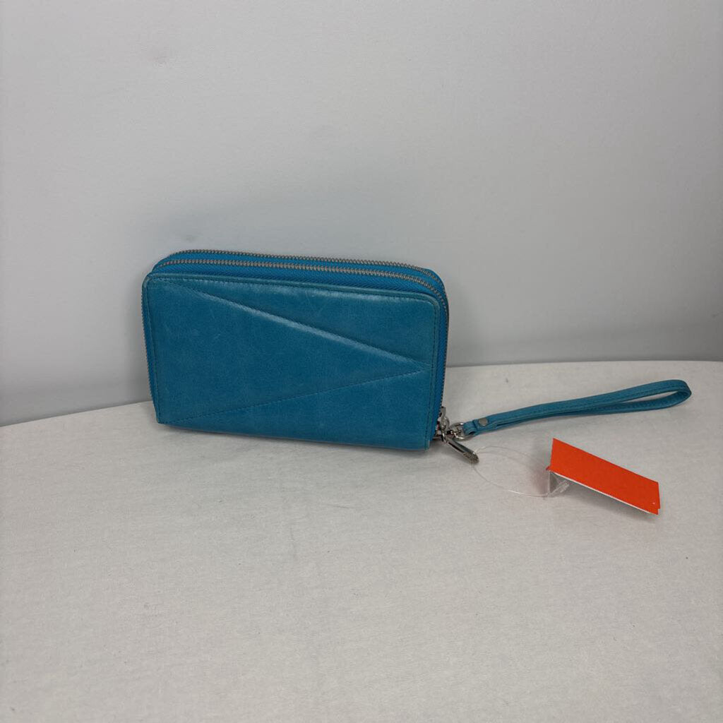 HOBO Wallet Double Zip Around Blue