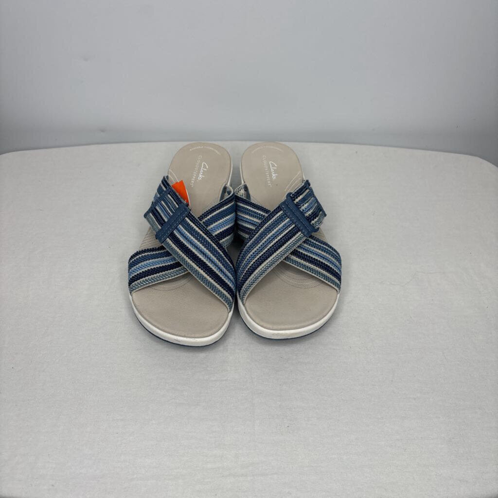 Clarks Sandals 9 White/Blue