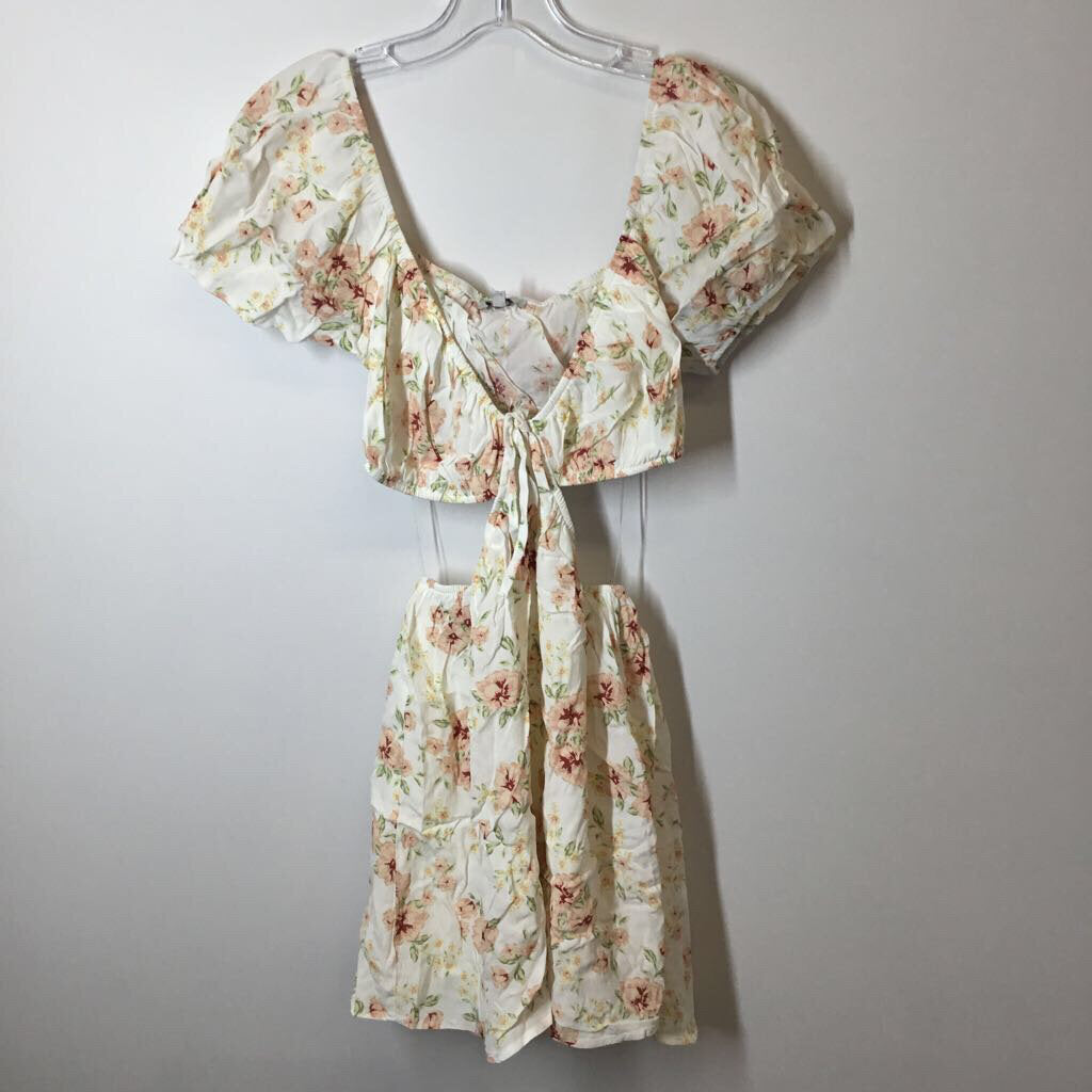 Love Tree Dress S White/Pink/Floral