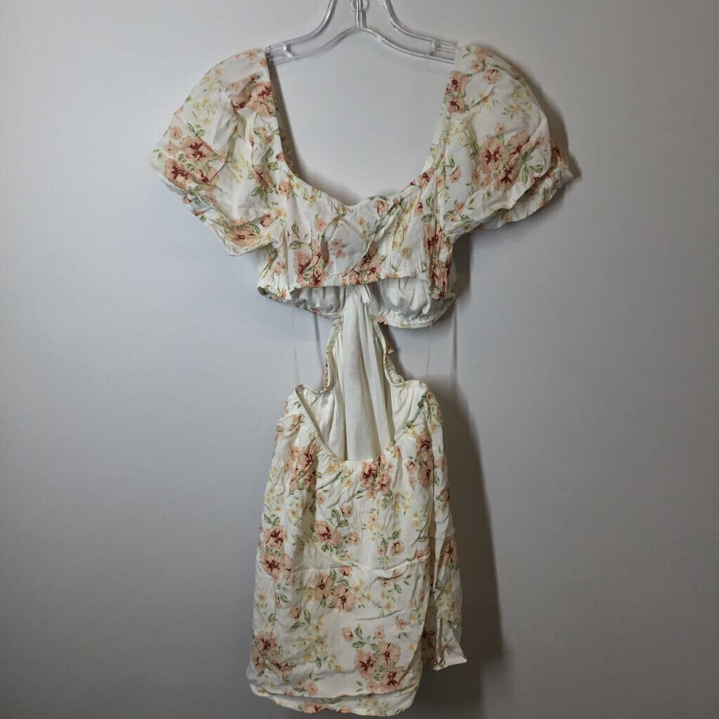 Love Tree Dress S White/Pink/Floral