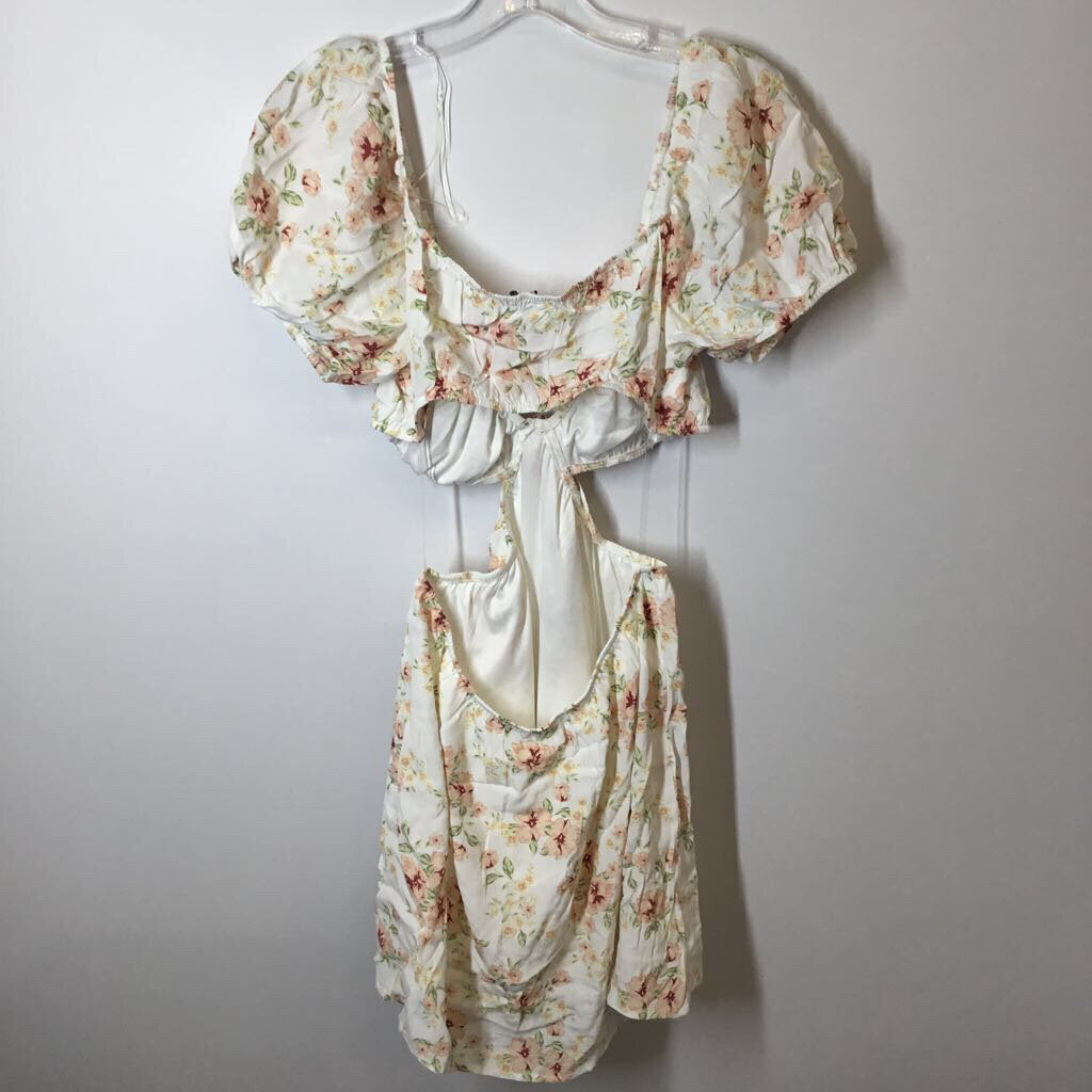 Love Tree Dress L White/Pink/Floral