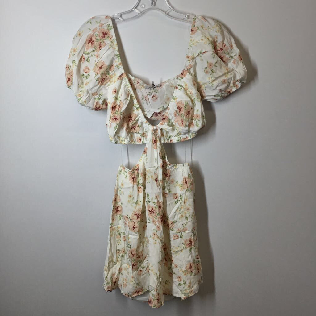 Love Tree Dress M White/Pink/Floral