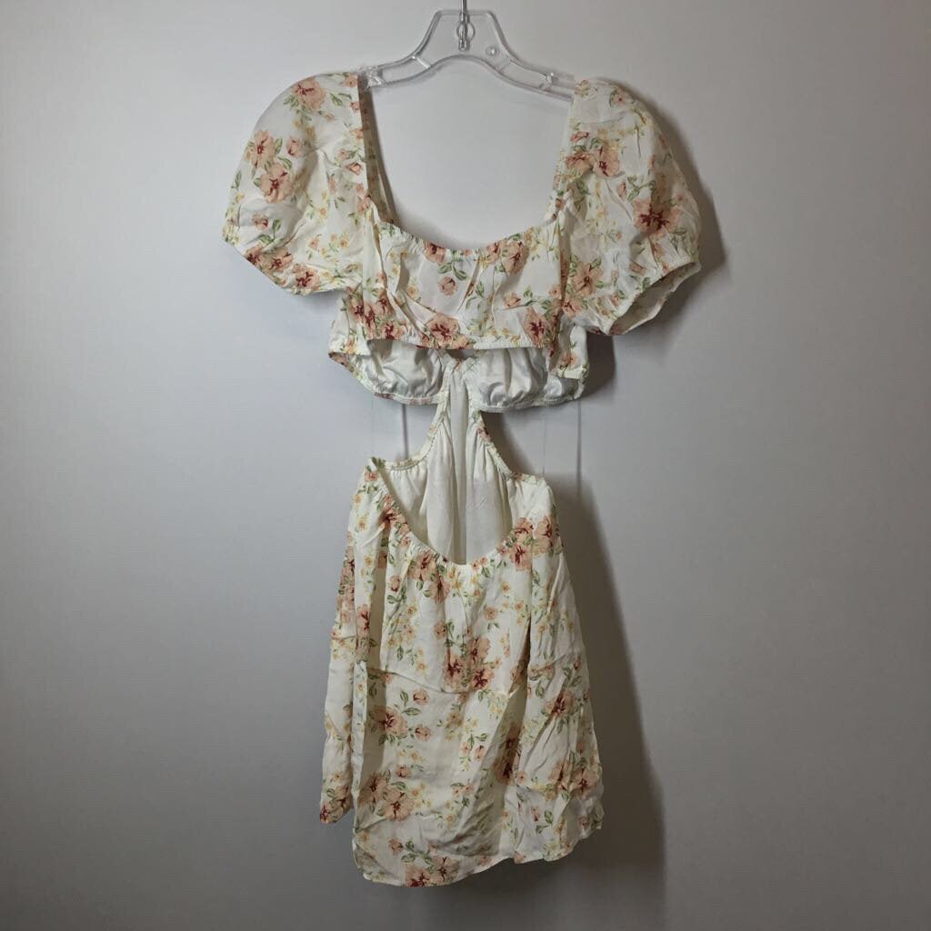 Love Tree Dress M White/Pink/Floral