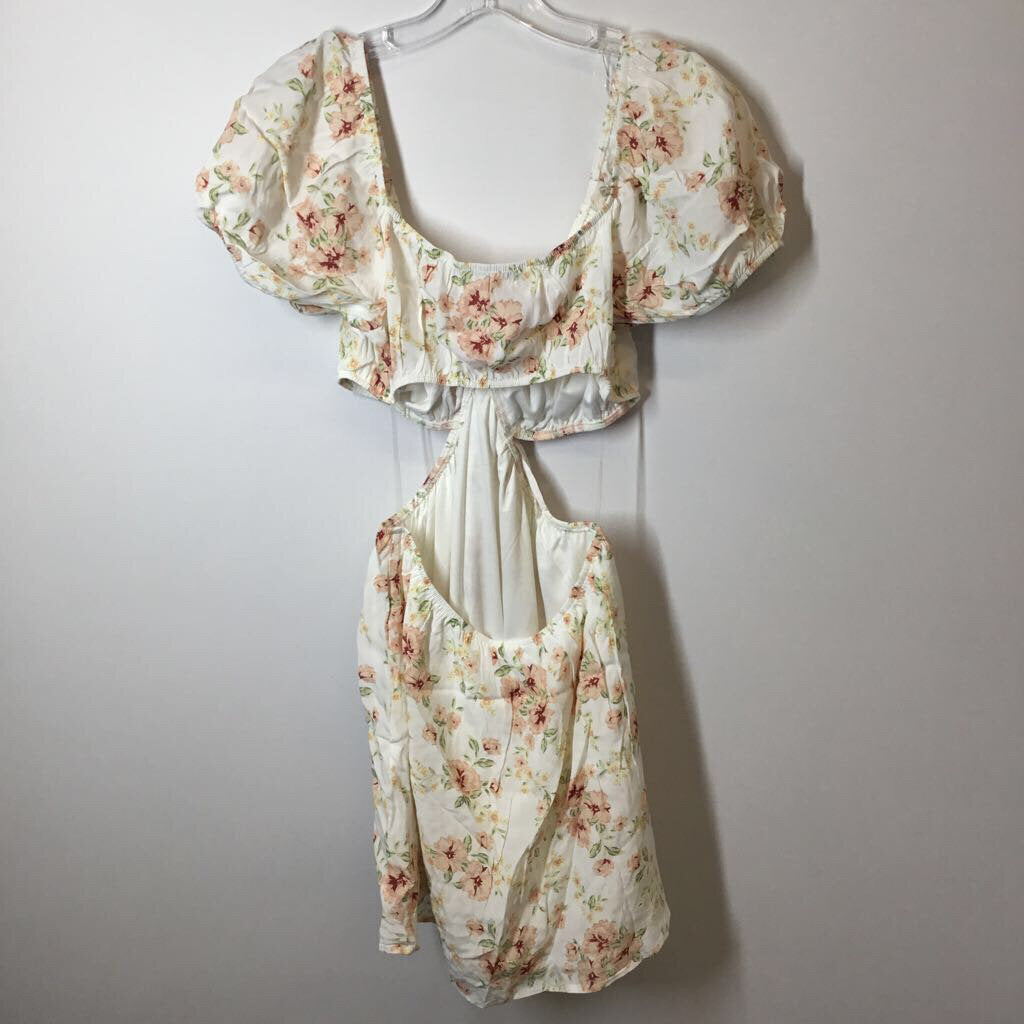 Love Tree Dress M White/Pink/Floral