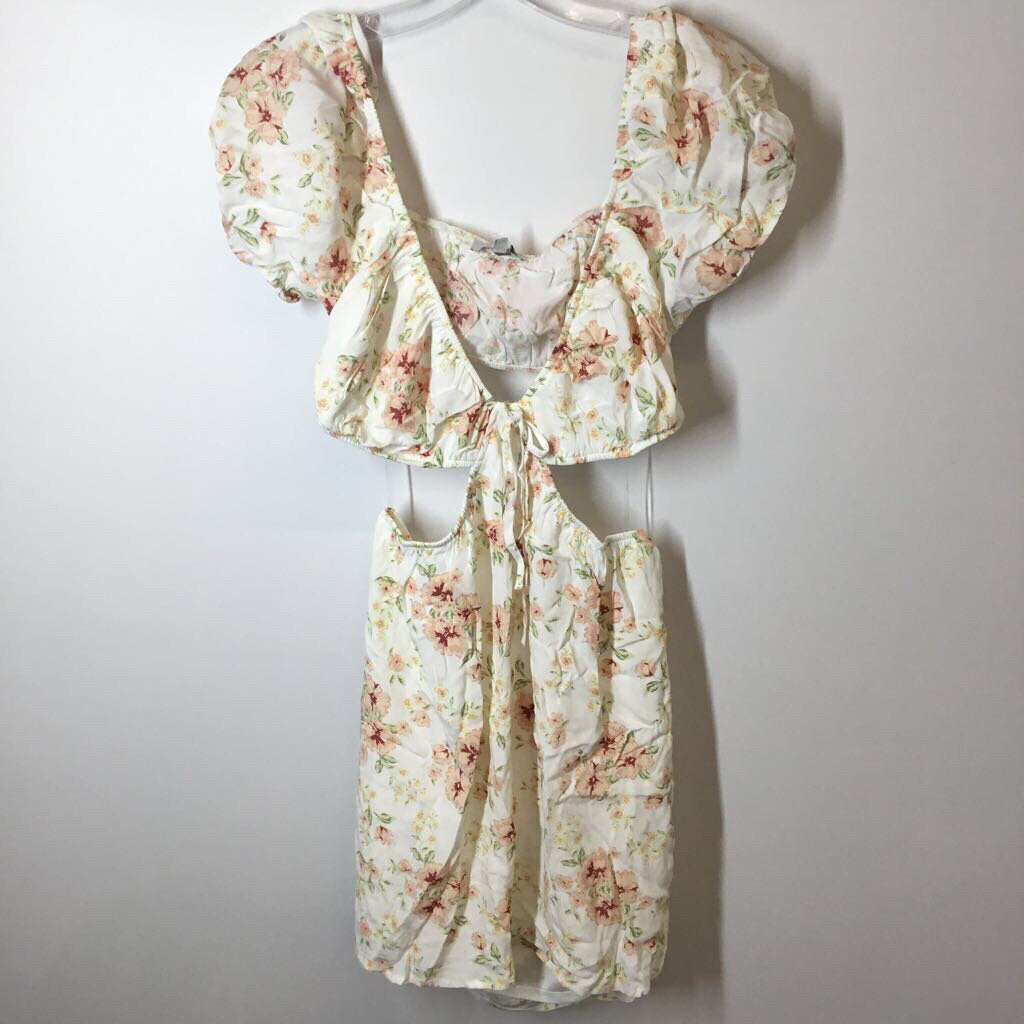 Love Tree Dress L White/Pink/Floral