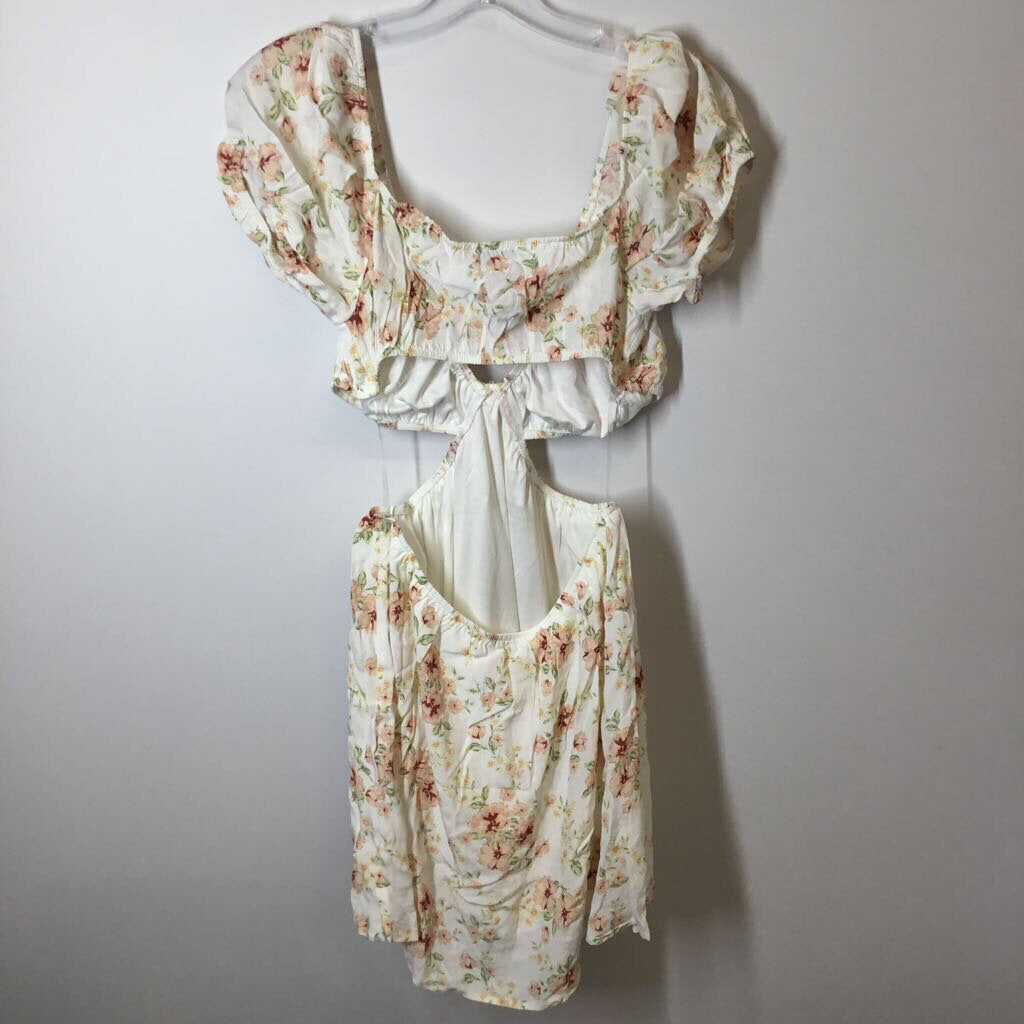 Love Tree Dress L White/Pink/Floral