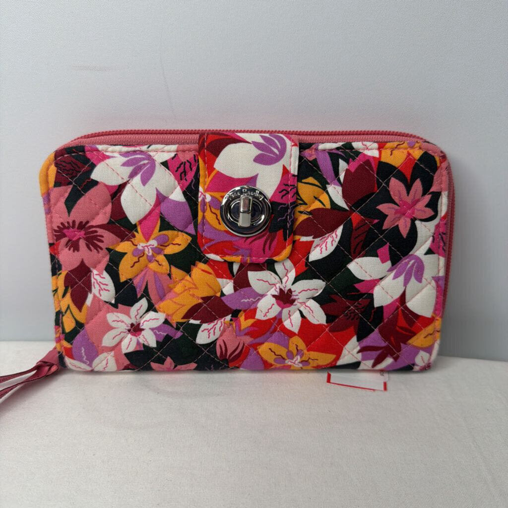 Vera Bradley Wallet Turnlock Pink/Green/Yellow