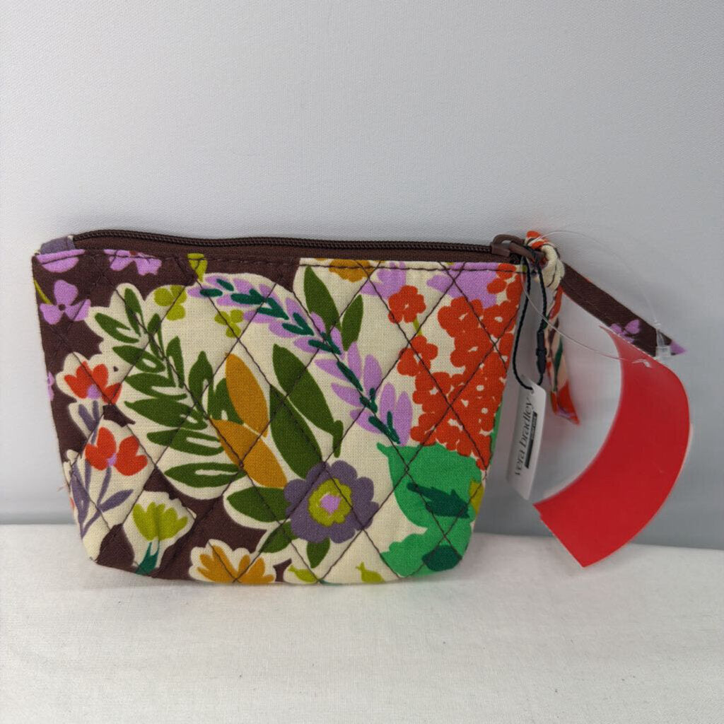 Vera Bradley Wallet Zip Top Pouch Brown/Multi Floral