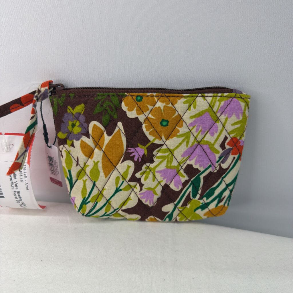 Vera Bradley Wallet Zip Top Pouch Brown/Multi Floral