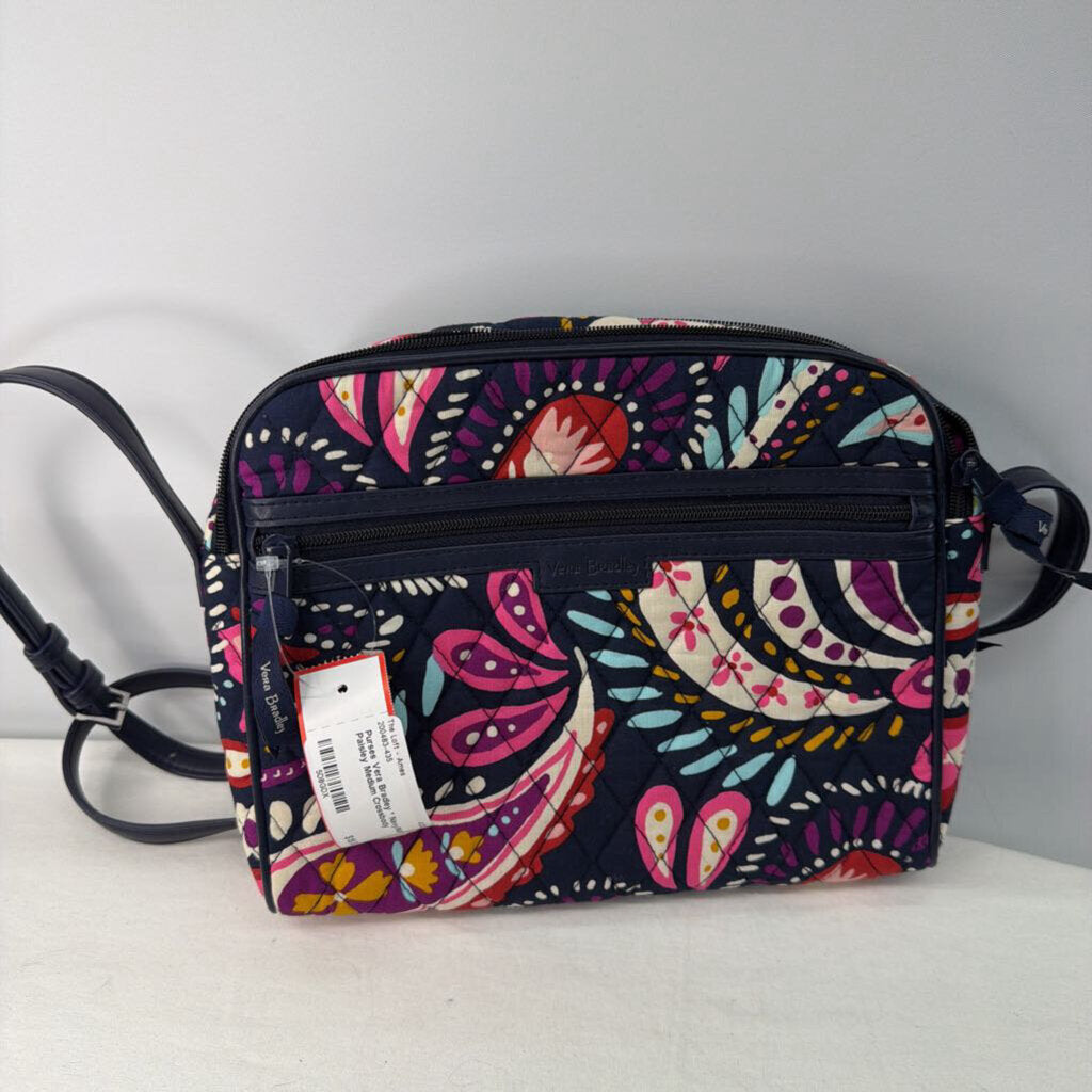 Vera Bradley Purses Medium Crossbody Navy/Multi Paisley