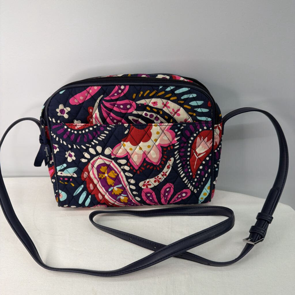 Vera Bradley Purses Medium Crossbody Navy/Multi Paisley
