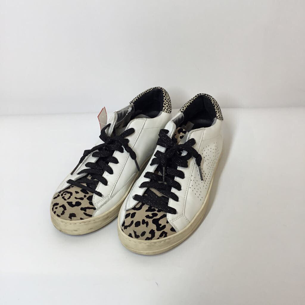 P448 Shoes 8 White/Animal Print