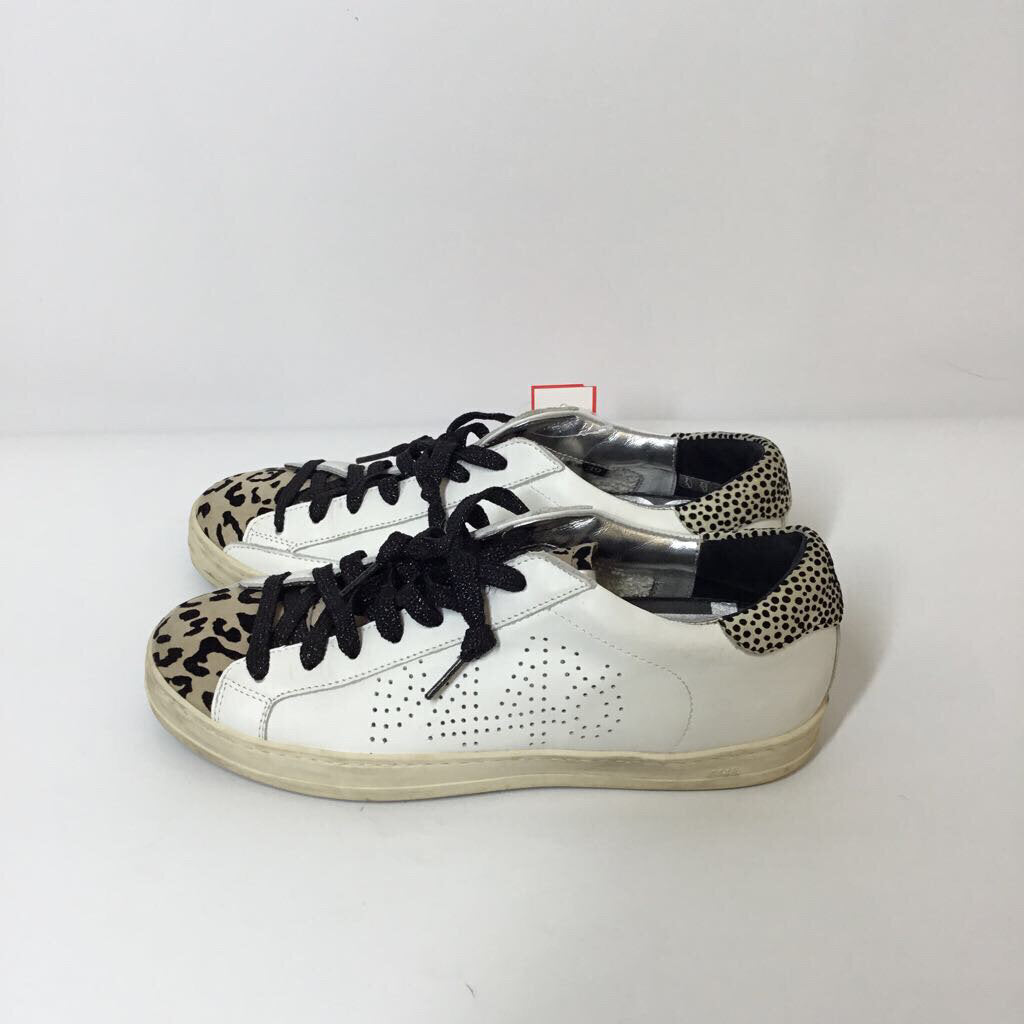 P448 Shoes 8 White/Animal Print