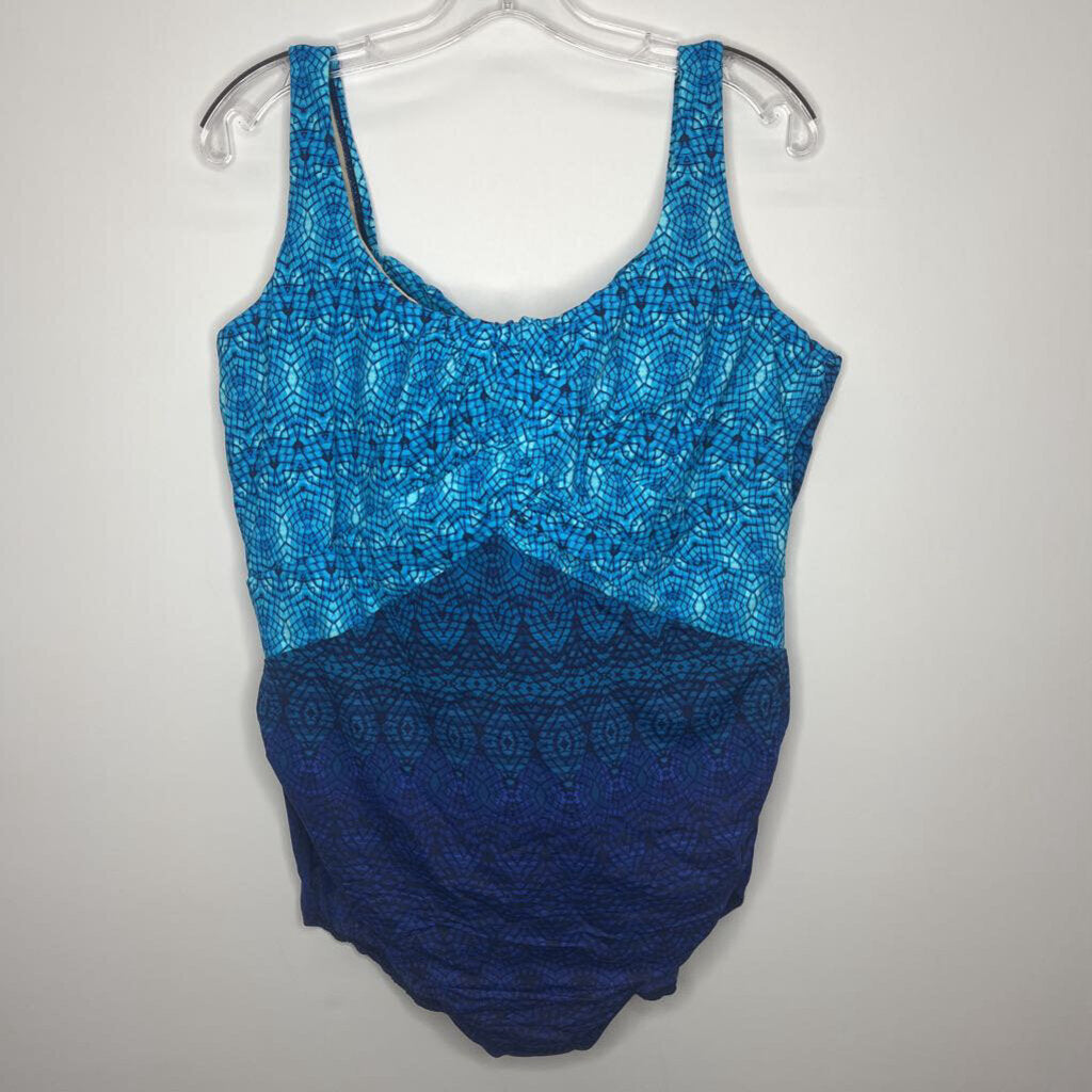 Lands' End Swim Wear 3X Plus Navy Blue