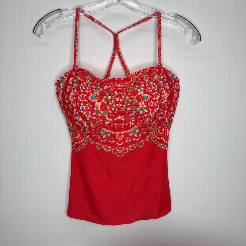 Athleta Swim Wear Top: 34D/DD Skort: M Red/Multi