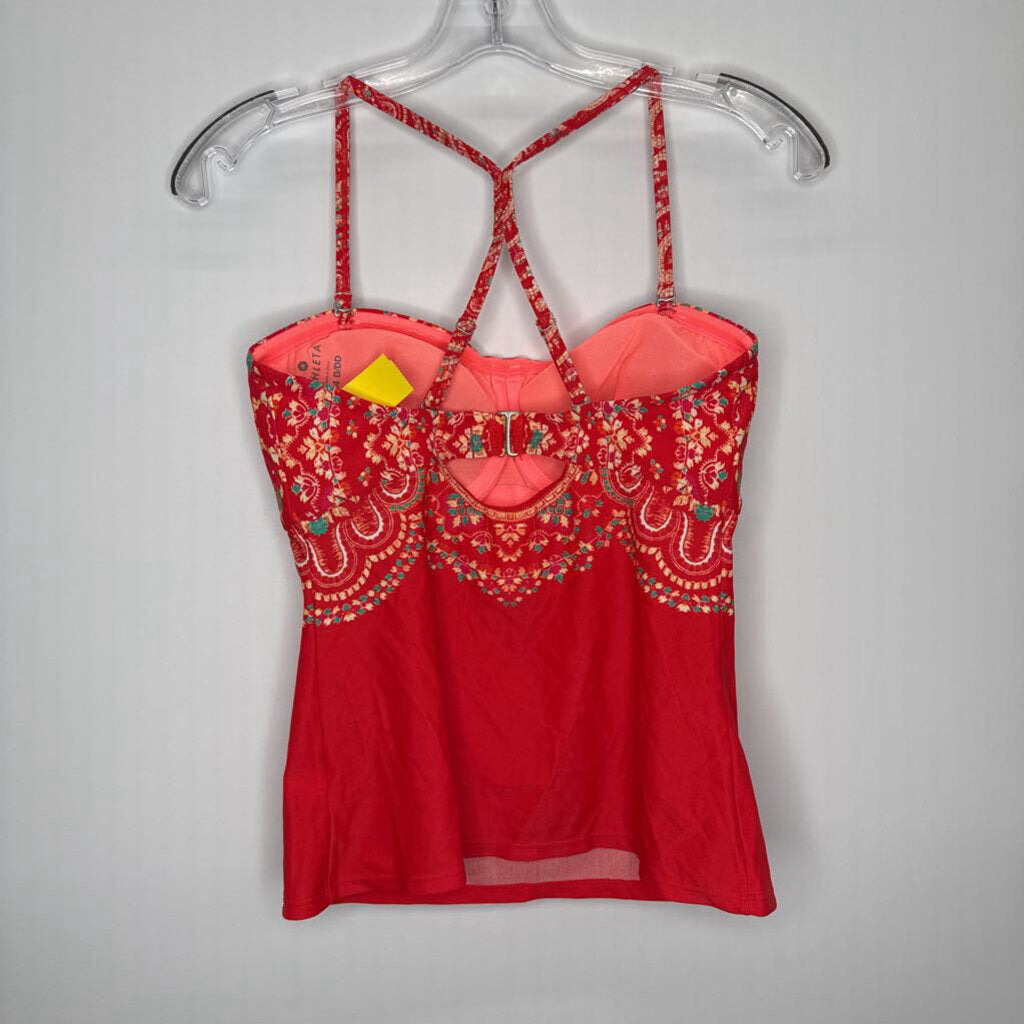 Athleta Swim Wear Top: 34D/DD Skort: M Red/Multi