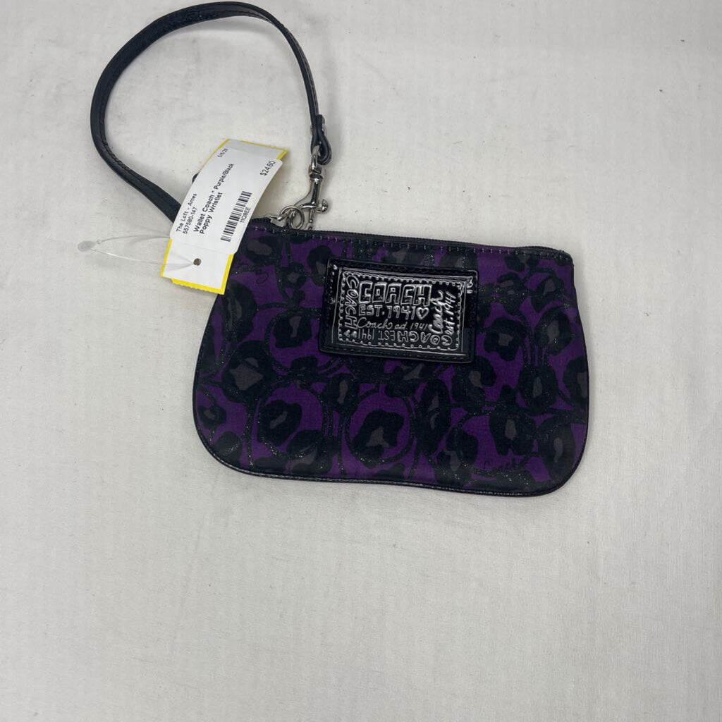 Coach Wallet Poppy Wristlet Purple/Black