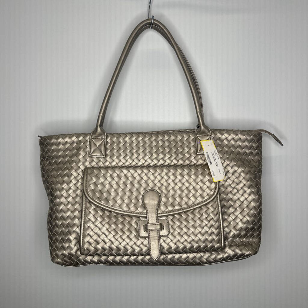 Sondra Roberts Purses Tote Woven Leather Metallic