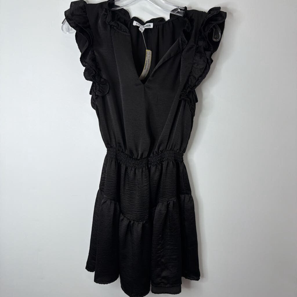Steve Madden Dress S Black Satin