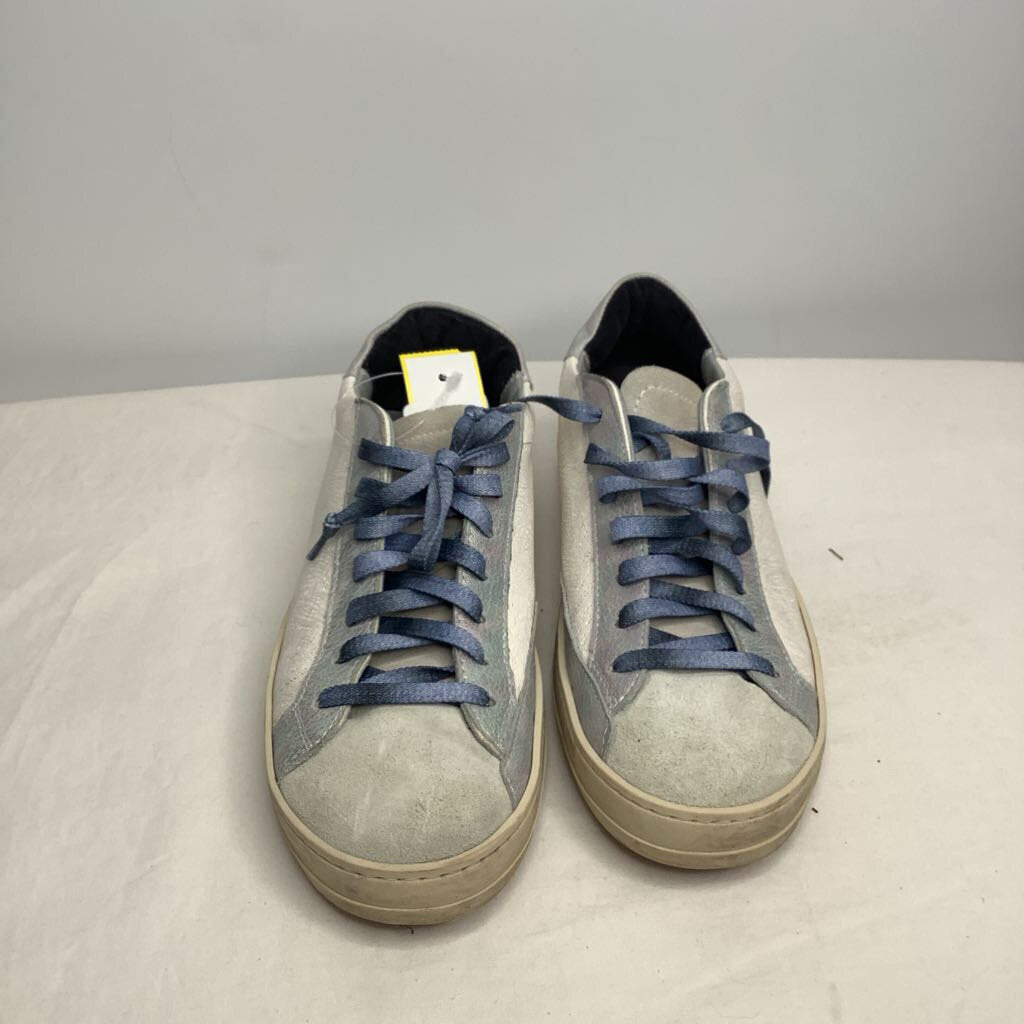 P448 Shoes 8 Cream/Silver/Blue