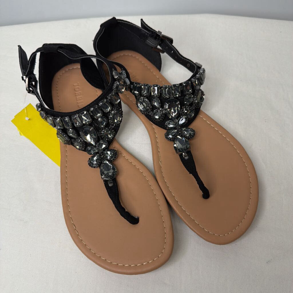 Torrid Sandals 10 Wide Black/Rhinestones