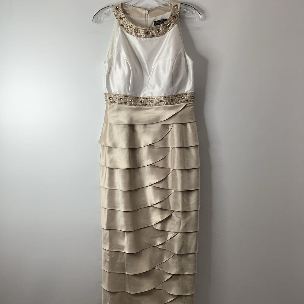 Jessica Howard Formal Wear L (12) Gold/Cream