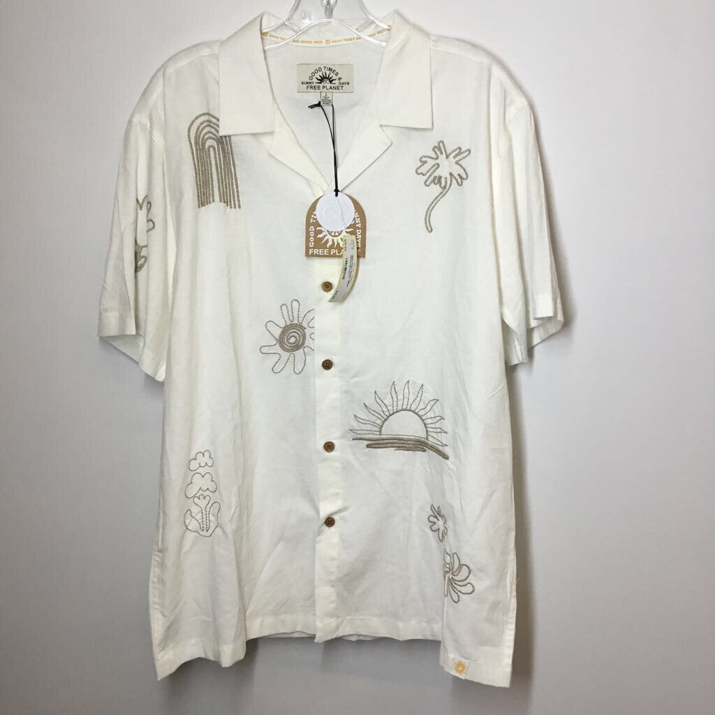 Free Planet Shirt L White/Brown