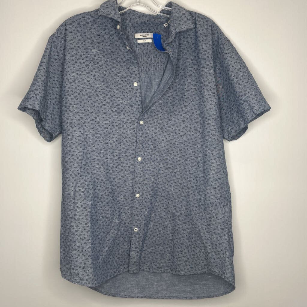 Button Down XL Heather Blue