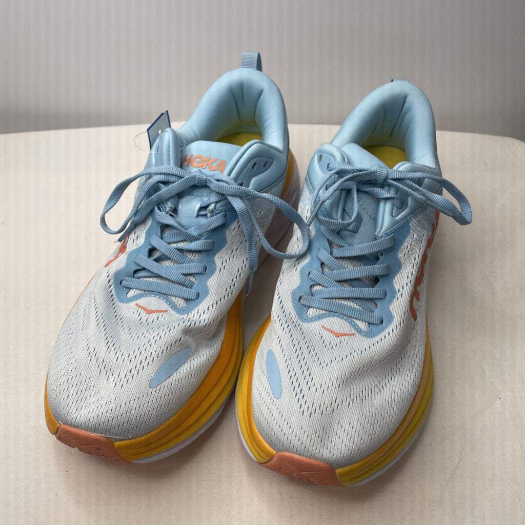 Hoka Shoes 11 Baby Blue/Orange/Yellow