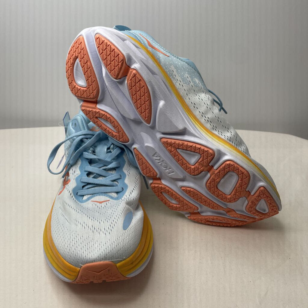 Hoka Shoes 11 Baby Blue/Orange/Yellow