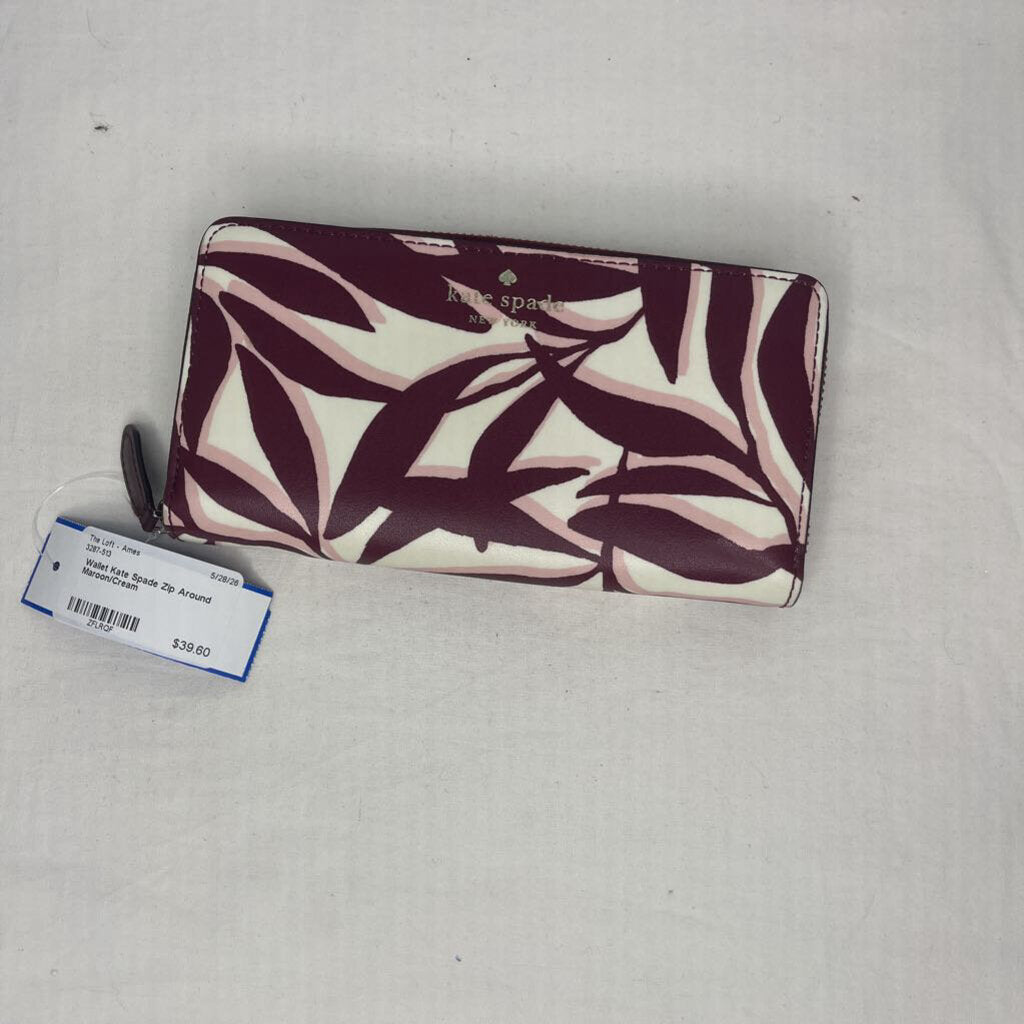 Kate Spade Wallet Maroon/Cream