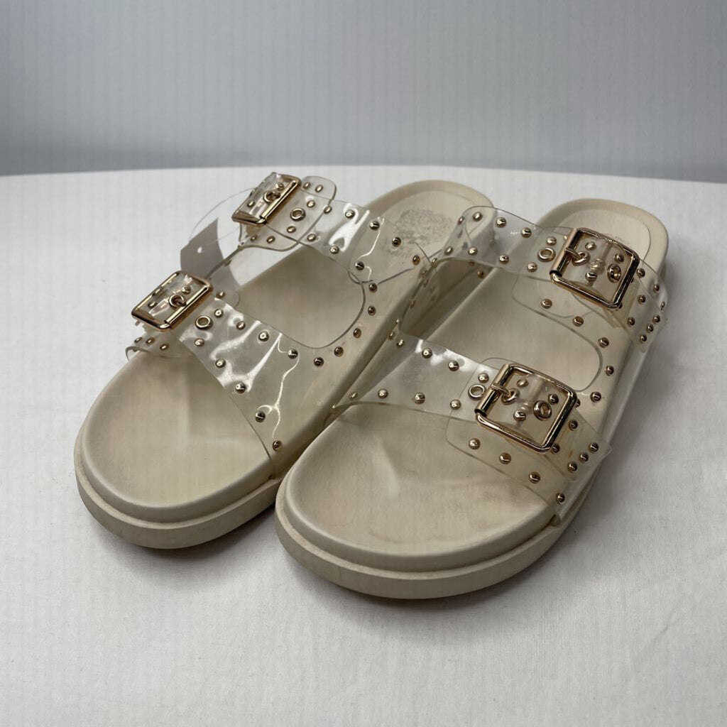 Vince Camuto Sandals 9 Cream/Gold/Clear