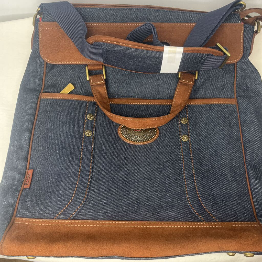 Purses Carry on Tote Denim/Brown