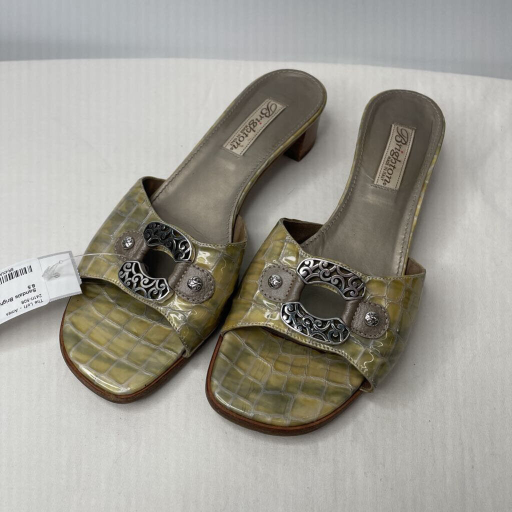 Brighton Sandals 8.5 Green Alligator