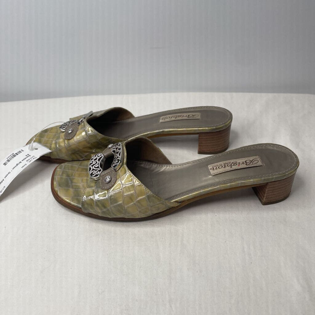 Brighton Sandals 8.5 Green Alligator