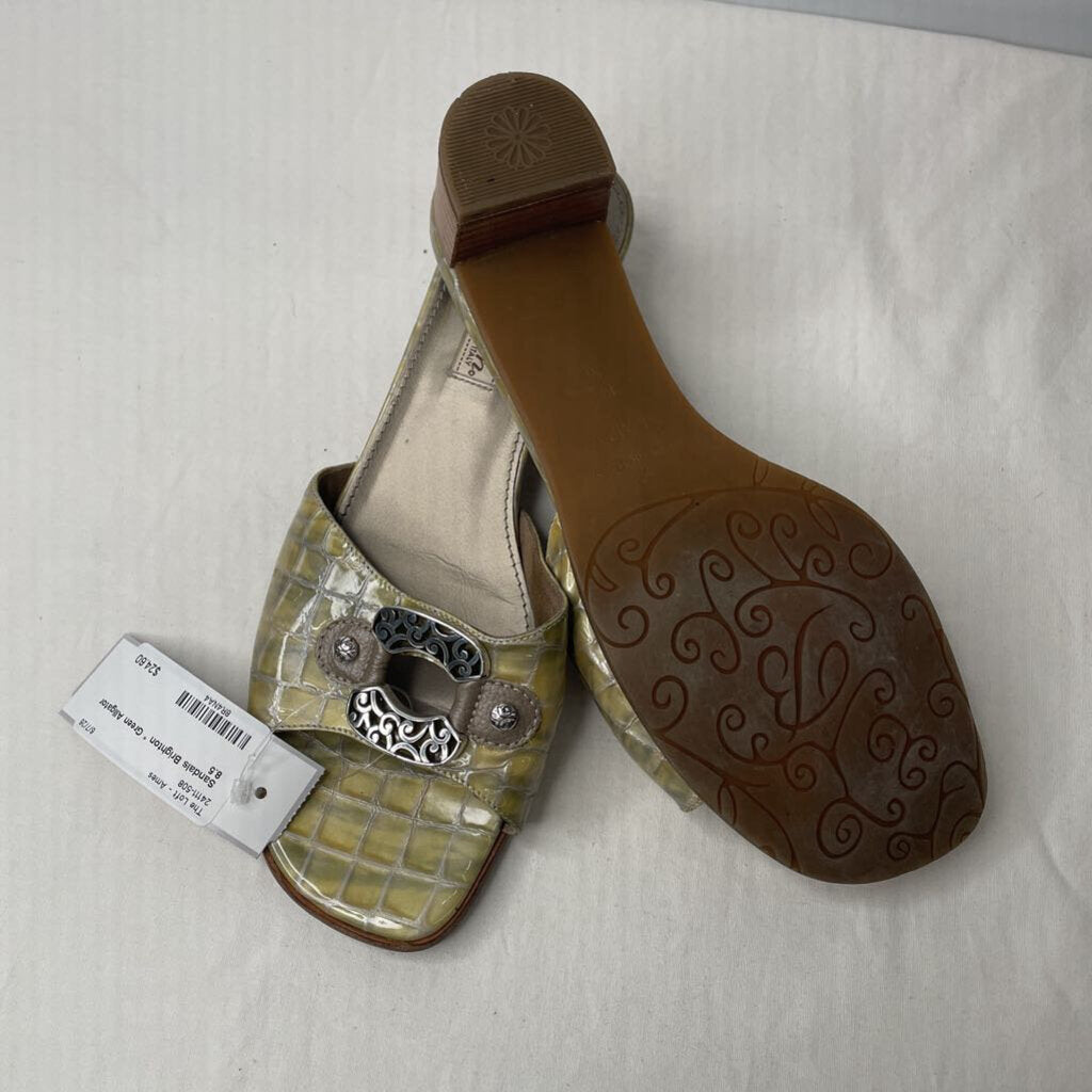 Brighton Sandals 8.5 Green Alligator