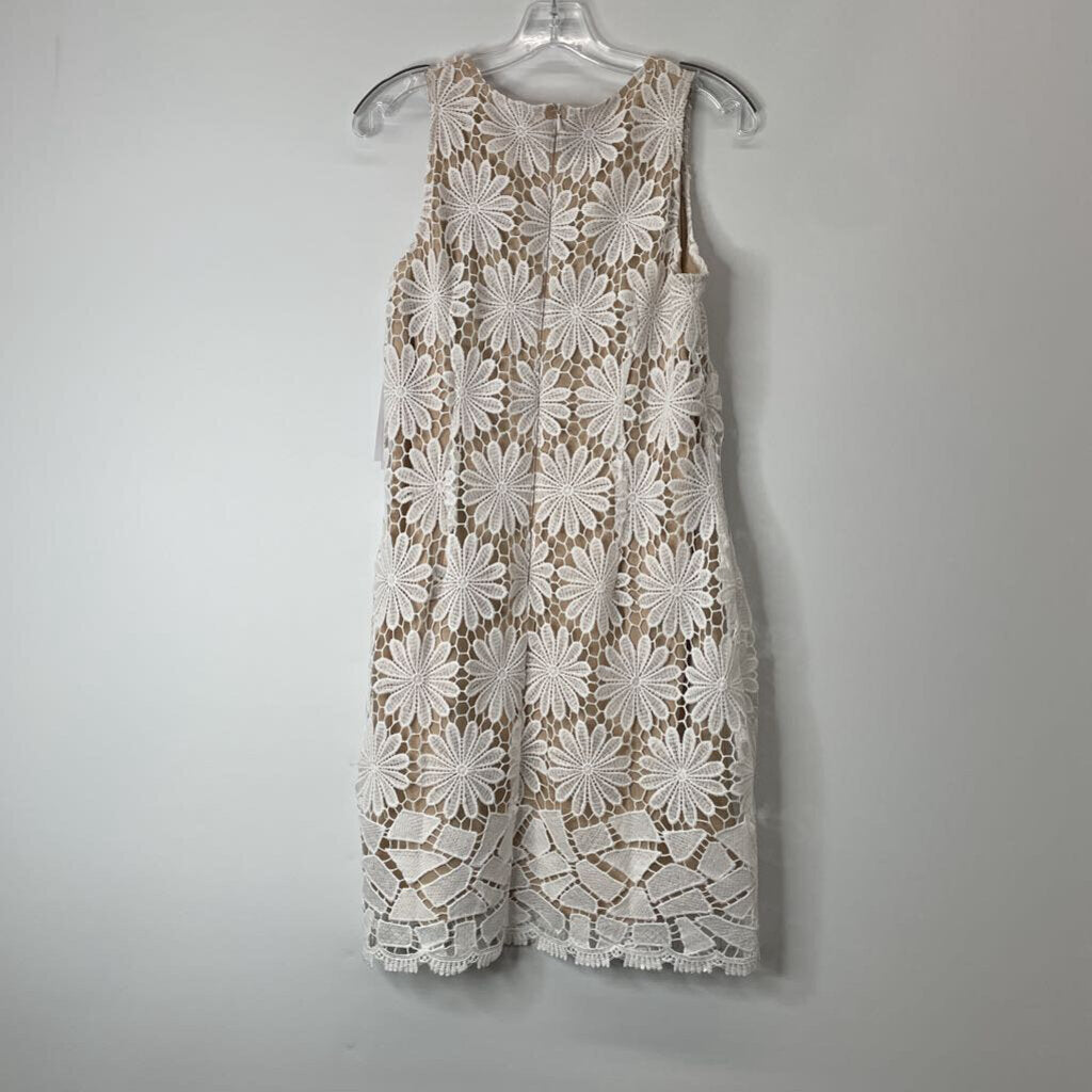 London Times Dress M Nude/White