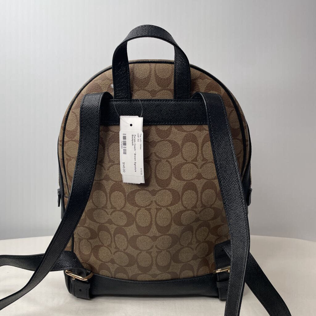 Coach Purses Backpack Brown Signature