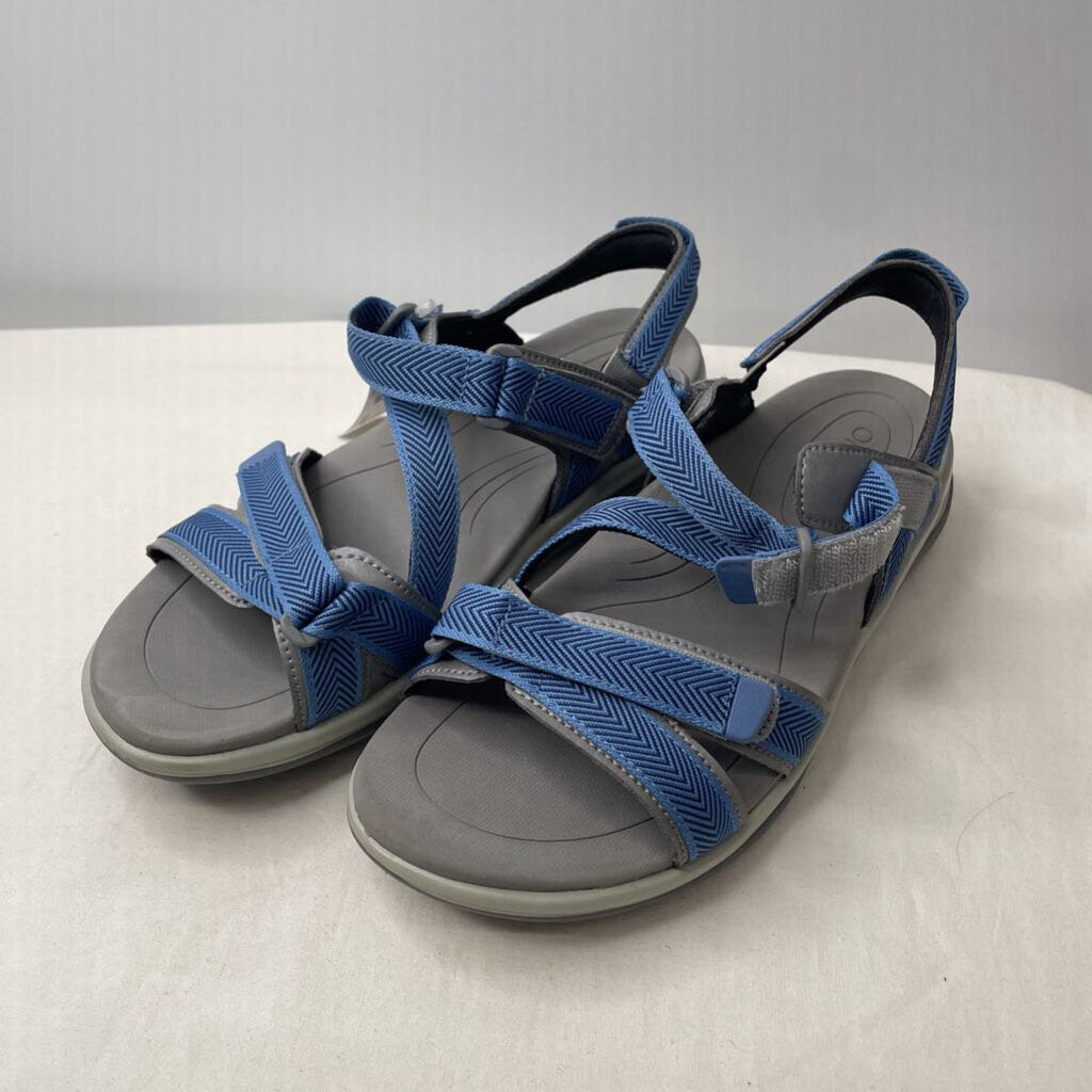 Orthofeet Sandals 9.5 Wide Gray/Blue