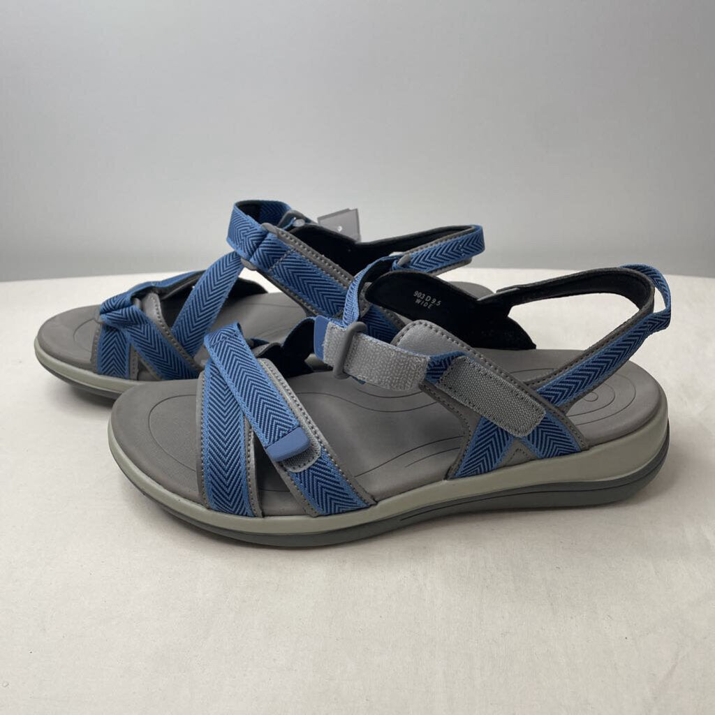 Orthofeet Sandals 9.5 Wide Gray/Blue