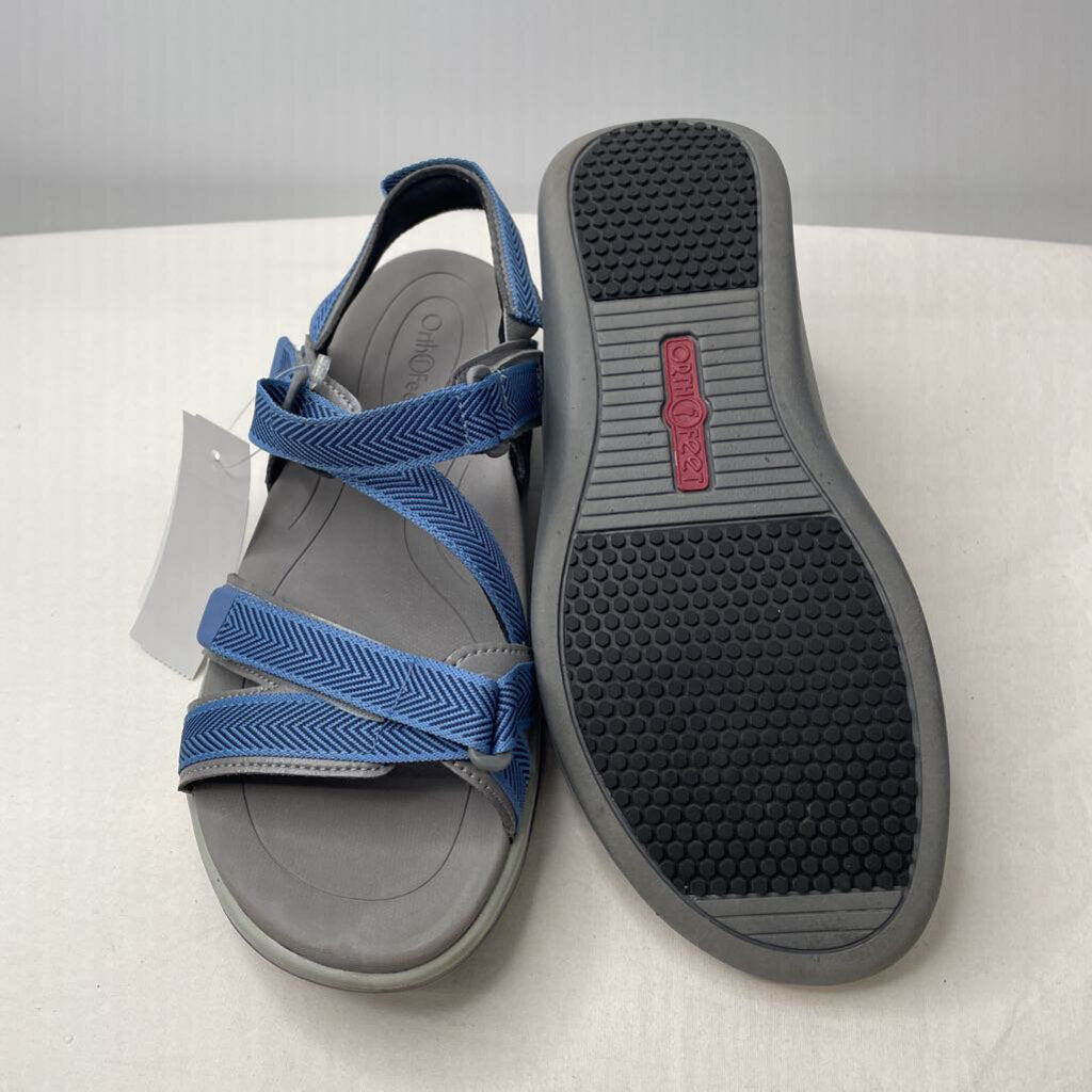 Orthofeet Sandals 9.5 Wide Gray/Blue
