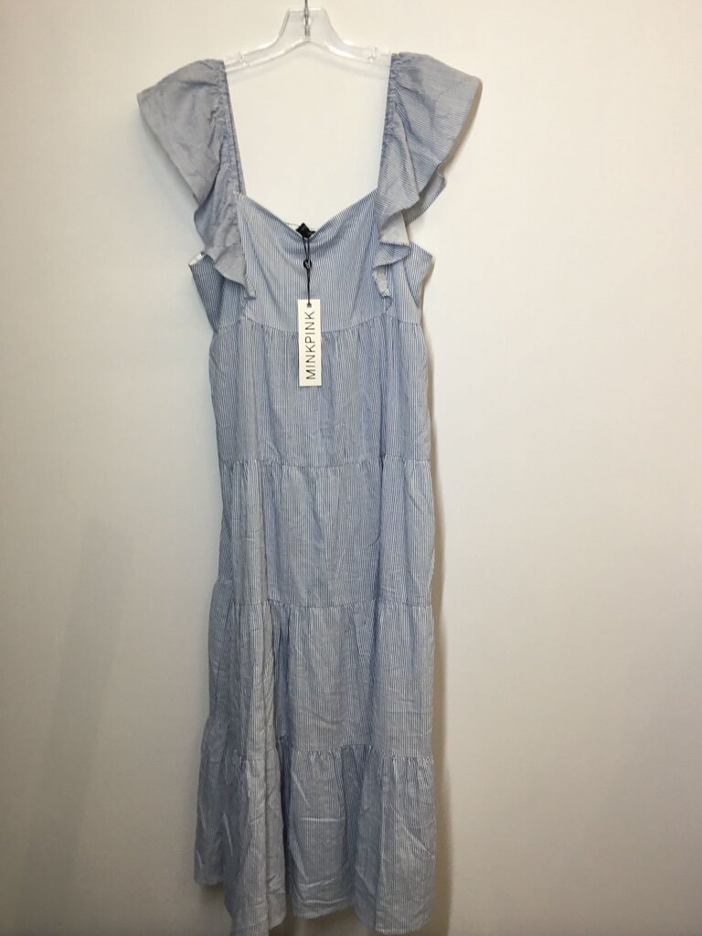Minkpink Dress XL Blue/White