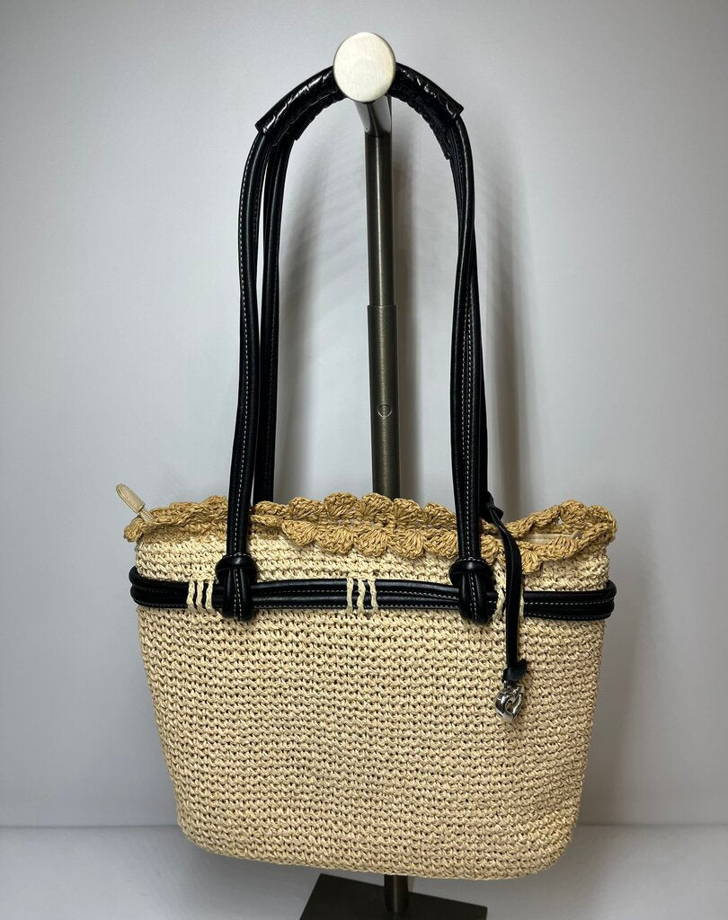 Brighton Purses Straw Tote/Black Trim