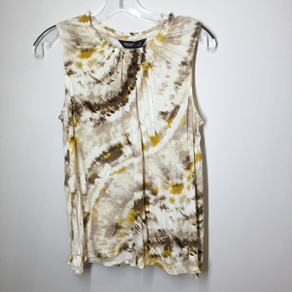 Simply Vera Tank M White/Brown/Gold