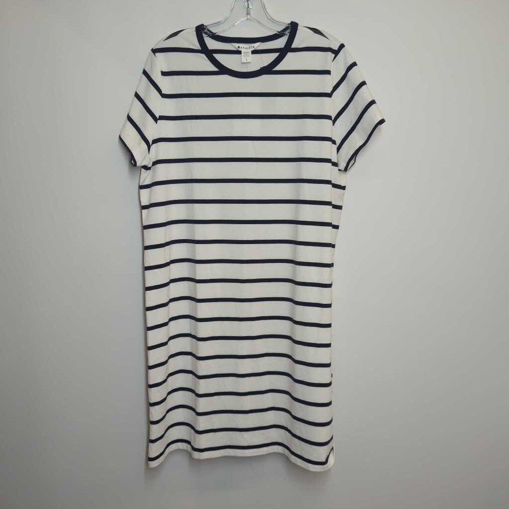 Athleta Dress L White/Blue