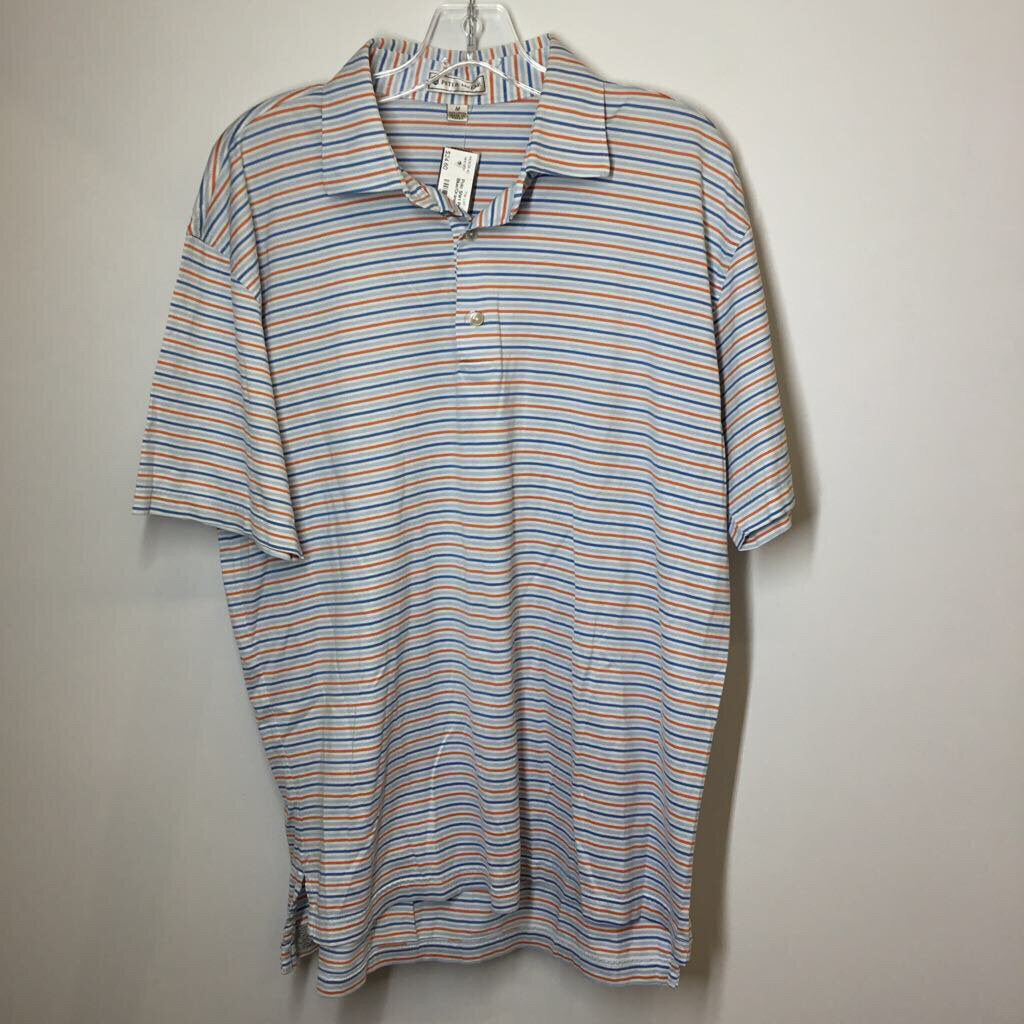 Peter Millar Polo Shirt Men's M Blue/Orange