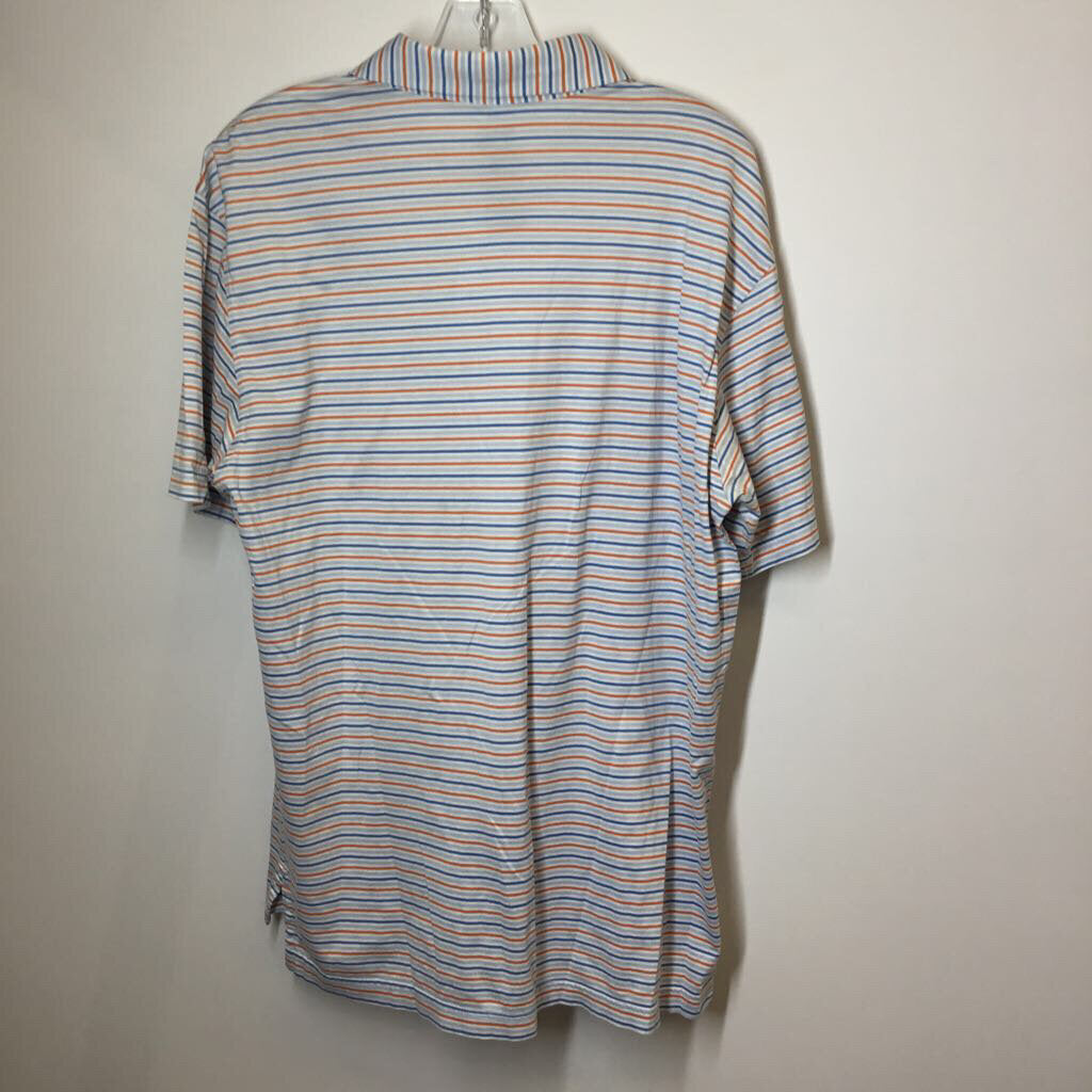 Peter Millar Polo Shirt Men's M Blue/Orange