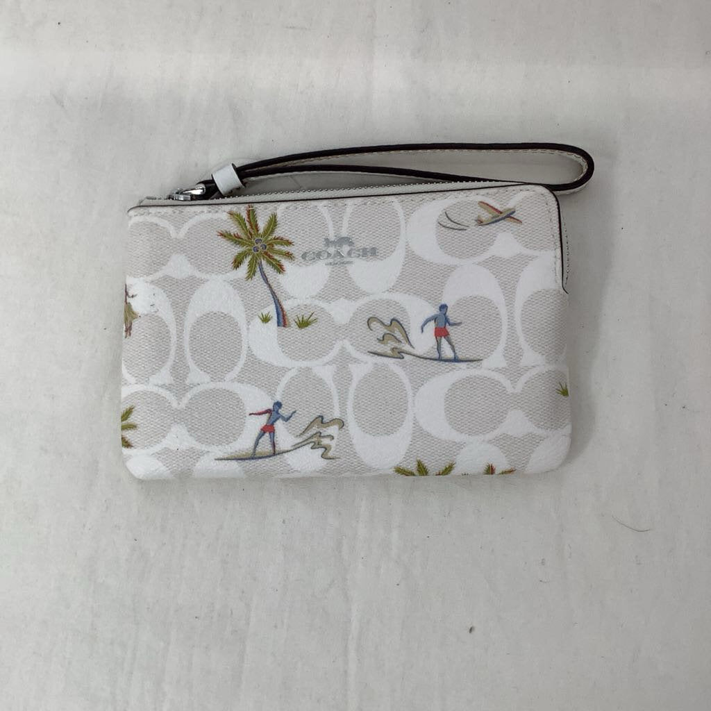 Coach Wallet Wristlet White Signature/Hula & Surf Print