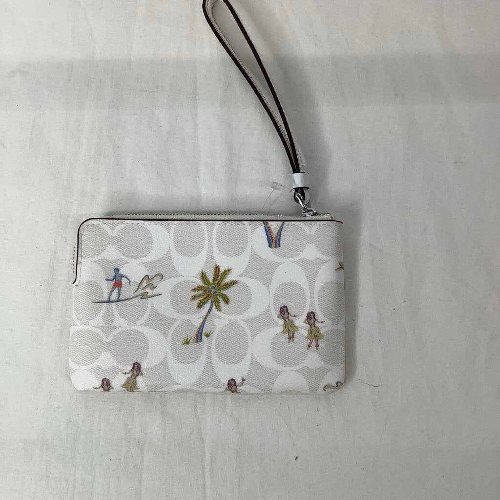 Coach Wallet Wristlet White Signature/Hula & Surf Print