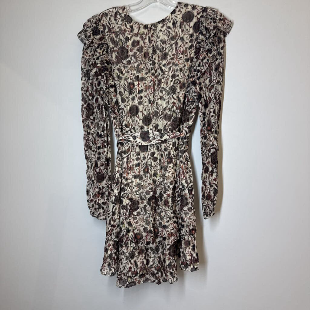 Dress S Cream/Burgandy/Black